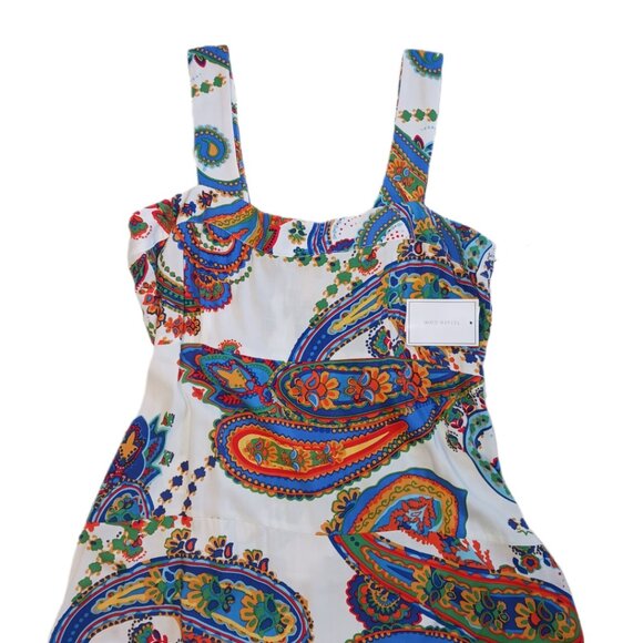 1. State Womens Medium Maxi Dress White Paisley Sleeveless Casual Weekend Ready - Picture 2 of 6